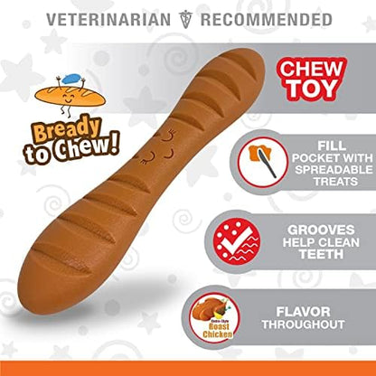 Nylabone Baguette Power Chew Toy for Dogs, Dog Toys for Aggressive Chewers, Roast Chicken Flavor, Large Dogs - Up to 50 lbs, 1 Count - Image 3