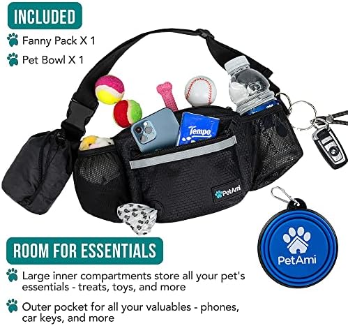 PetAmi Dog Fanny Pack, Treat Pouch for Dog Walking Training, Black - Image 2