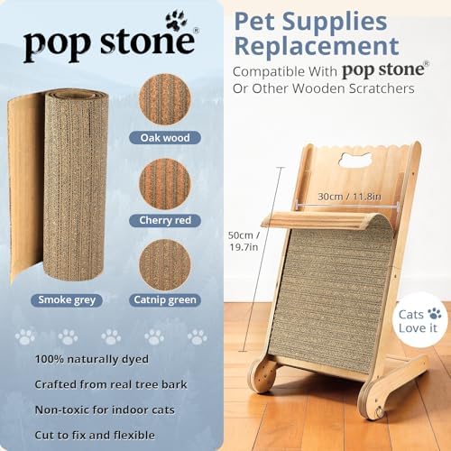 Natural Cork Cat Scratcher Mat with No Pre-Applied Adhesive, Bonus Hook-Loop Tape Included. Replacement for Cat Post, Scratcher, Ramp, Cat Whell and Pet Supplies. (Smoke Gray, 39.4 x 11.8 Inch) - Image 3
