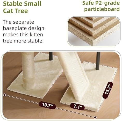 Gitelsnour Cat Tree Tower for Indoor Cats, Top Platform with Toy, GCT006SM - Image 5