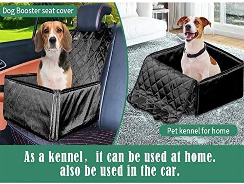 Flow.Month Pet Front Seat Cover Pet Booster Seat,Deluxe 2 in 1 Dog Seat Cover for Cars Waterproof Dog Front Seat Cover Pet Bucket Seat Cover with Safety Belt(Black)