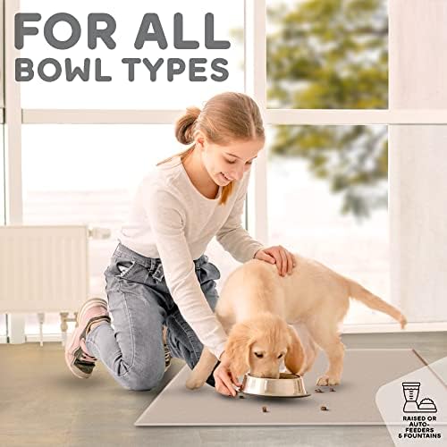 Dog Food Mat - Raised Edges Dogs Mat for Food and Water Prevent Spill, Waterproof Cat Food Mats Protect Floors, Easy Clean Dog Bowl Mats for Food and Water, Silicone Pet Food Tray - Image 6