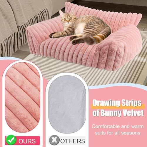 Dog Beds for Small Dogs,Cat Dog Couch Bed for Indoor Cats, Dog Sofa,M,Pink - Image 4