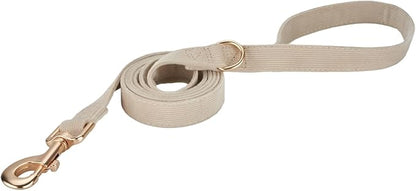 Soft Corduroy Fibric Dog Leash, 5 Feet Length Lead with Heavy Duty Rotating Hook, for Small Medium Dogs.(S,White)
