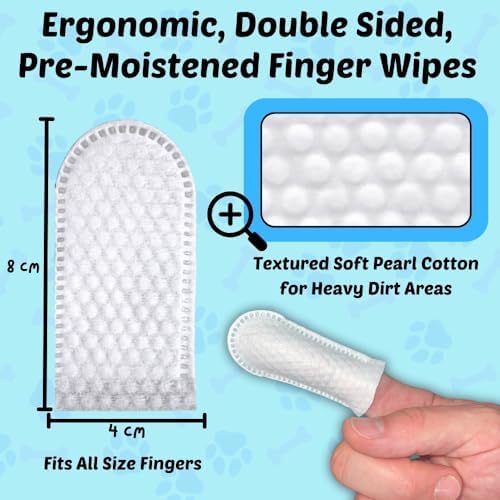 Pet Wipes - Multi-Purpose Finger Wipes to Cleanse Ears, Freshen Breath, Whiten Teeth, Soothe Skin and Tear Stain Removal. Pre-Formulated with 100% Natural, Plant-Based, Safe, & Beneficial Ingredients. - Image 5