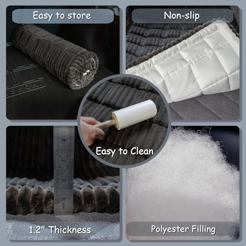 Dog Bed for Car Back Seat, Non-Slip Backseat Pet Bed Mat for Travel, Soft Dog Seat Cover Blanket Washable Couch Protector Fit for Hammock Extenders in Cars, SUVs and Trucks(54"×25" Black) - Image 4