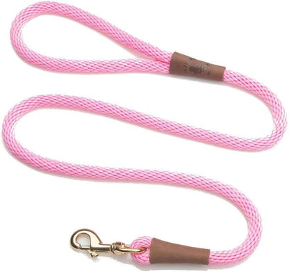 Mendota Pet Snap Leash - British-Style Braided Dog Lead, Made in The USA - Pink, 3/8 in x 6 ft - for Small/Medium Breeds