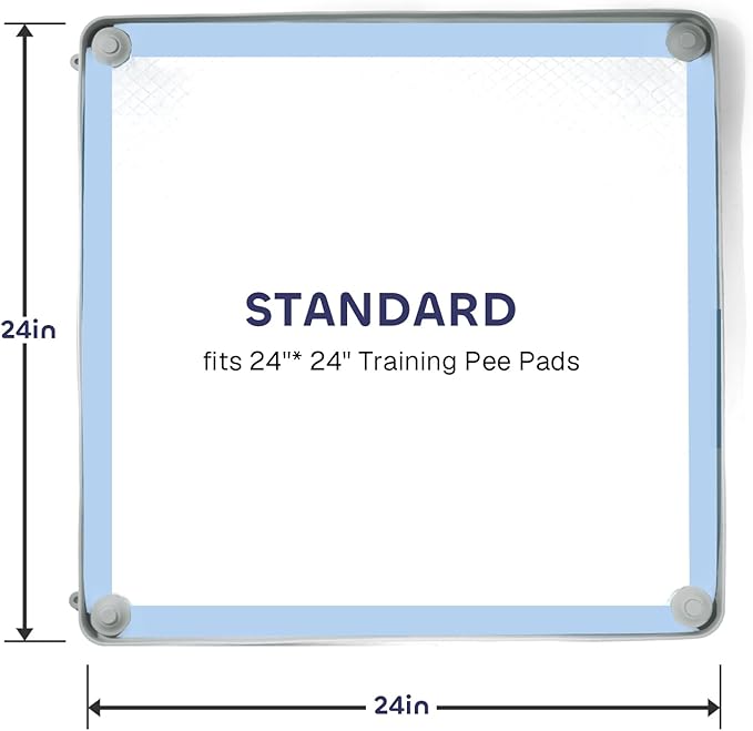 Silicone Pee Pad Holder for Dogs Fits Up to 24" x 24" Small Training Pads Leak-Proof Non-Slip Puppy Pee Pad Holder with Fixed Buttons Portable Easy to Clean