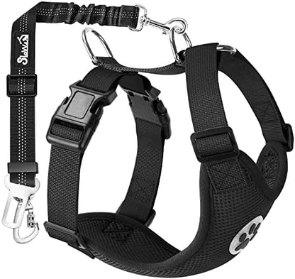SlowTon Dog Seat Belt Harness for Car, Dog Car Harness & Seatbelt, B S by SlowTon