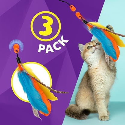 Cat Amazing Snatch Feathers Replacement Pack - 3 Magnetic Feather Attachments for The Snatch Magnetic Wand - Cat Toy Feathers – Cats Can Really Catch! - Image 5
