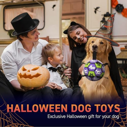 QDAN Halloween Dog Toys Balls with Straps, 8 Inch Large Dog Herding Balls - Image 2
