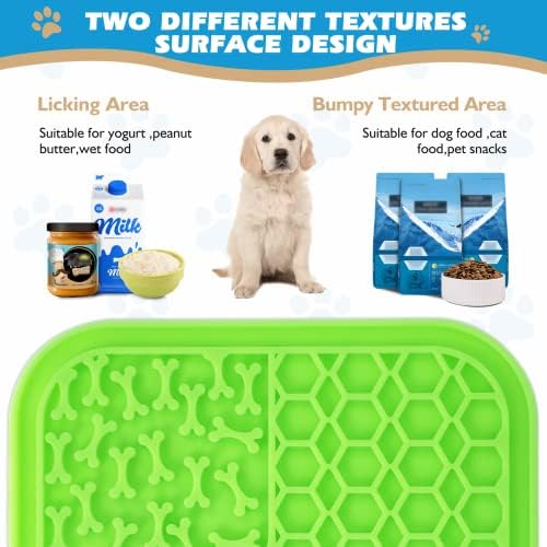 2 Pack Lick Mat for Dogs and Cats, Dog Slow Feeder Dowl Mat for Bathing Grooming Nailing Trimming, Dog Feeding Mat, Licking Pad for Dogs Cats - Image 2