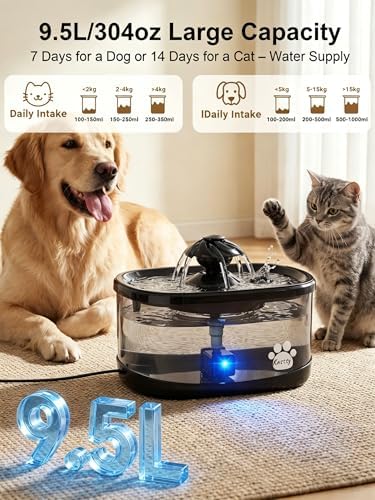 Kastty 9.5L Dog Water Fountain,Large Pet Water Fountain for Dogs Inside - Image 2