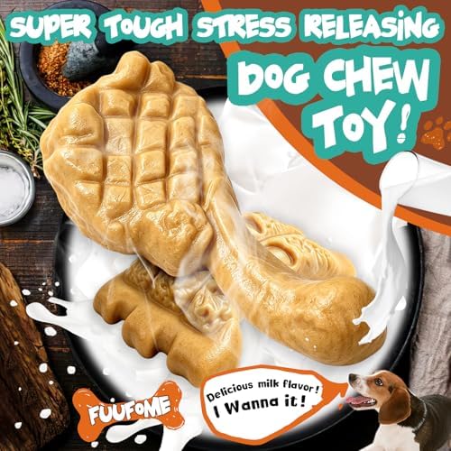 Fuufome Dog Chew Toys for Aggressive Chewers & Large Dogs Tough Nylon Bone - Image 2