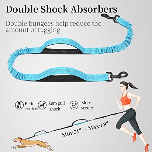 iYoShop Hands Free Dog Leash with Zipper Pouch, Large, 25-120 lbs, Blue - Image 5