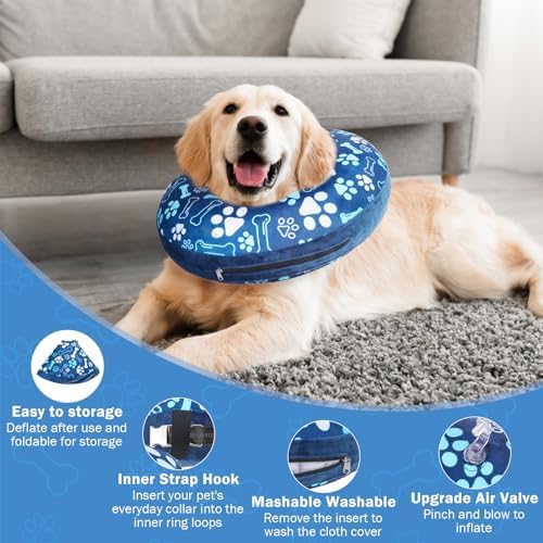 SCENEREAL Dog Cone Alternative After Surgery, Inflatable Soft Donut Collar - Image 5