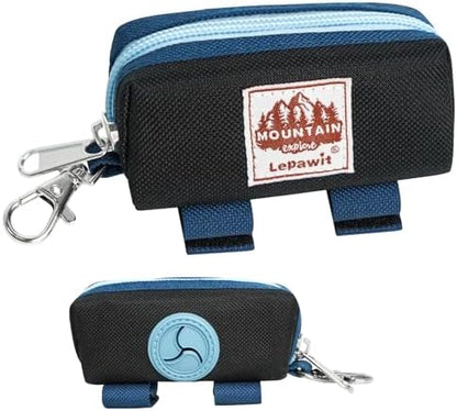 Dog Poop Bag Holder for Leash, Large-Capacity Canvas Pouch, Black by Lepawit