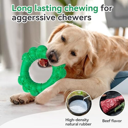 Indestructible Dog Chew Toys for Aggressive Chewers, Super Dog Chewer Toys for Medium Large Dogs, Interactive Dogs Ring Toy, Heavy Duty Teething Toys - Image 3