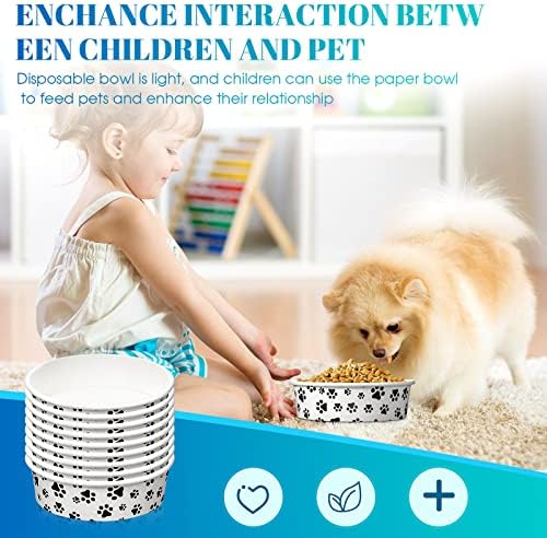 Potchen 60 Pcs Disposable Paper Dog Bowls Small Dog Pet Dishes Bulk, 16 oz - Image 5