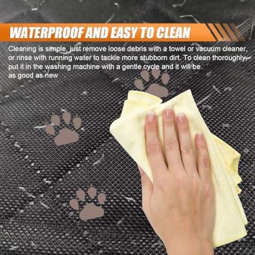 Car Back Seat Cover for Dog, 53" Pet Bench Backseat Cover, Orange - Image 5