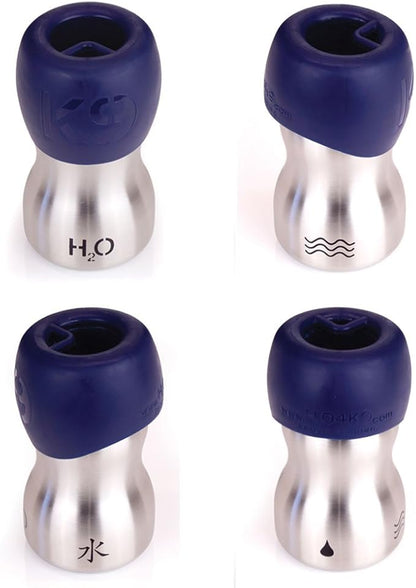 H2O4K9 Stainless Steel Dog Water Bottle and Travel Bowl, Small, 270 ml, Deep Navy