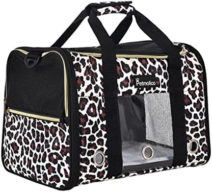 Petmolico Cat Carrier Soft-Sided Airline Approved, Medium, Medium, Leopard - Image 2
