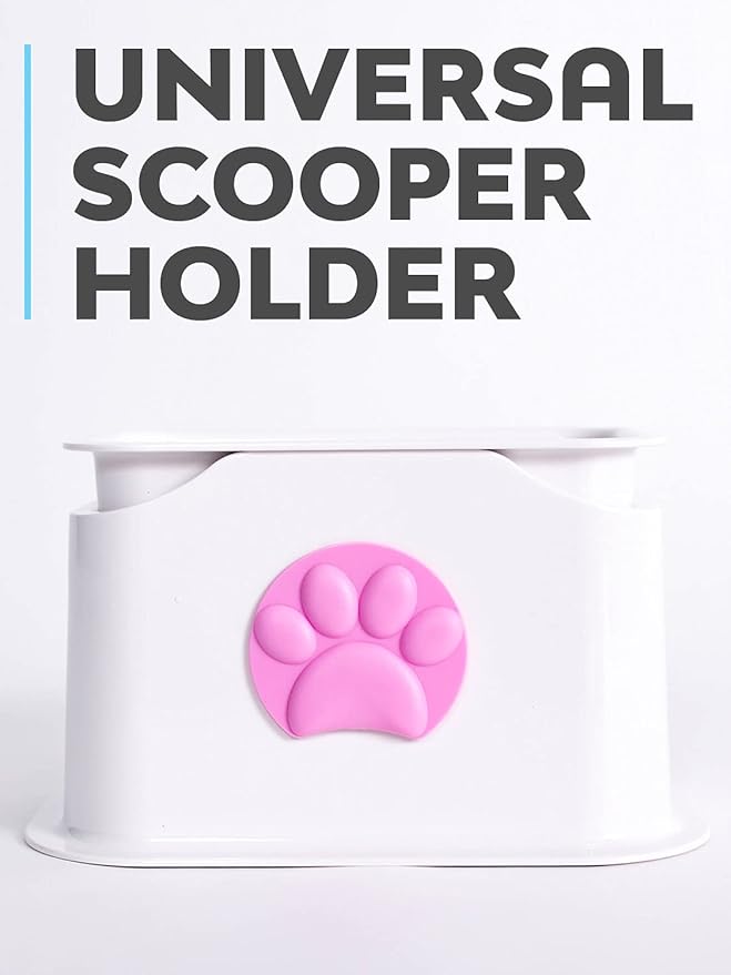 iPrimio Universal Cat Litter Scooper Holder - Durable with Heavy Scoopers Holding Stability - Kitty Litter Box Scooper Accessory - Works with Plastic & Metal Cat Scoop Holder - 4 Color Options