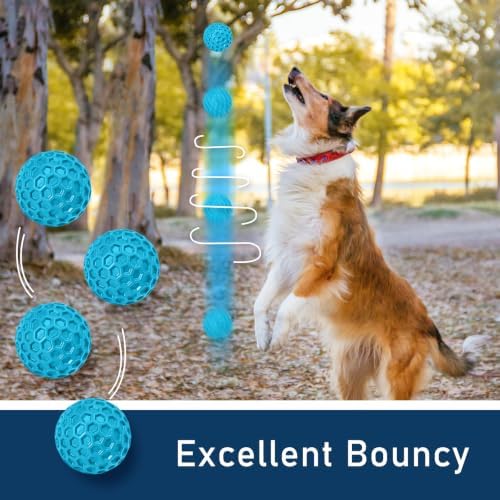 Indestructible Squeaky Dog Ball for Aggressive Chewers, Rubber Interactive Dog Toy for Teething, Relieving Anxiety. Chew Toy for Large, Medium Breeds, Outdoor & Indoor Ball. - Image 6