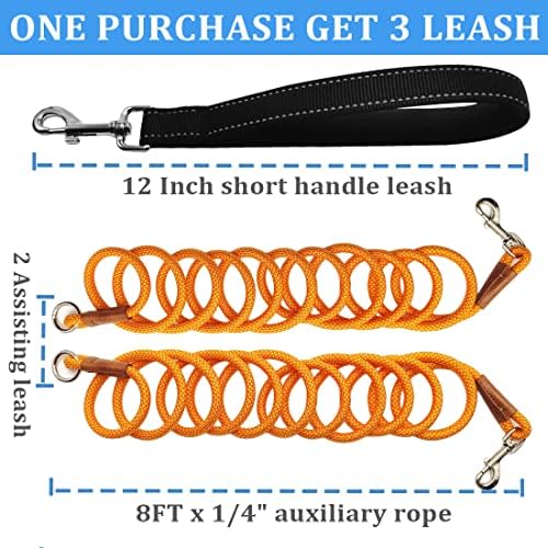8 FT Double Dog Leash, 1/4" Rope Dual Lead, 2 Way Dog Leash - Image 4