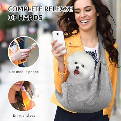 Dog and Cats Carrier Sling, Breathable Puppy Small Pet Carrier with Pocke - Image 5
