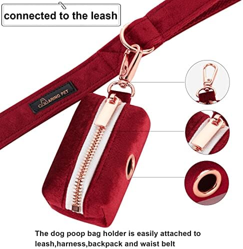ARING PET Dog Waste Bag Dispenser, Soft Velvet Doggy Poop Bags Holders Attach to Any Leashes, Portable Washable Christmas Pet Waste Pouch Dispenser with Metal Zipper - Image 3