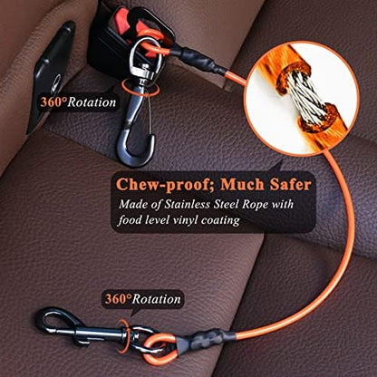 VIVAGLORY Dog Seatbelt Tuffbelt Dog Car Harness, S, Orange - Image 2