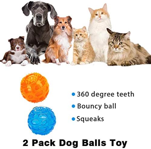 ACEONE Dog Squeaky Ball, Pet Squeak Chew Bouncy Rubber Toy Balls for Small Large Dogs Indestructible Exercise Training Playing - Image 5