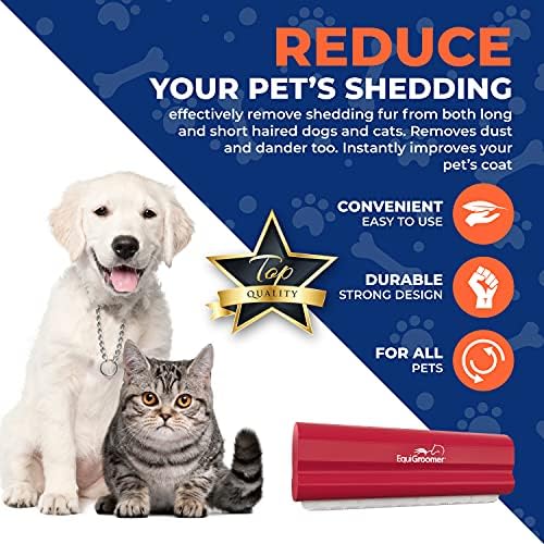 EquiGroomer 5-Inch Undercoat Deshedding Brush for Dogs & Cats, Red - Image 5