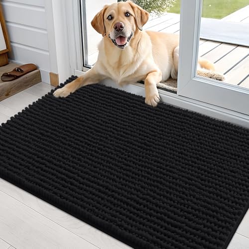 OLANLY Dog Door Mat for Muddy Paws 36x24, Extra Absorbent Chenille Mud Mat by OLANLY