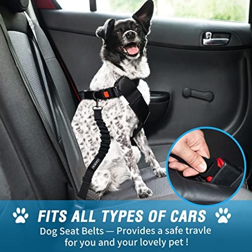 COOYOO Dog Seat Belt,3 Piece Set Retractable Dog Car Harness Adjustable Seat Belt for Vehicle Nylon Pet Safety Seat Belts Heavy Duty & Elastic - Image 2