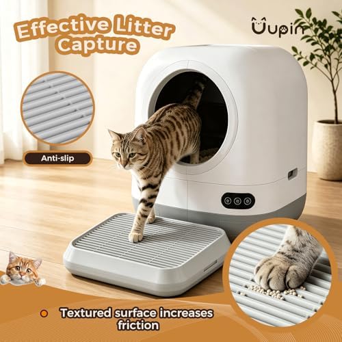Litter Box Step for Cat - Litter Box Ramp with Filter Function for Automatic Litter Box, Washable Easy Cleaning Robot Catcher Ramp Collection Stairs for Older Geriatric Senior Cat or Kitten - Image 2