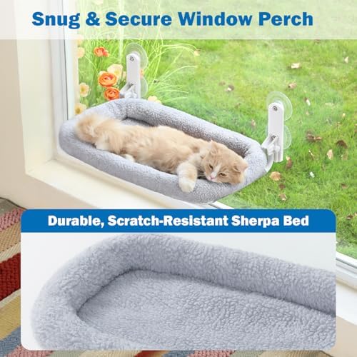 Zakkart Foldable Cat Hammock for Window (Gray Bolster Bed, Medium) - Image 6