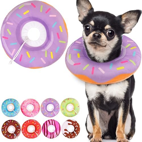 Cat Cone Collar Soft, Cute Cat Donut Collar After Surgery, Adjustable Kitten Recovery Cones to Stop Licking, Lightweight Neck Elizabethan Collars for Cats Kittens (Purple, Large) by Unknown