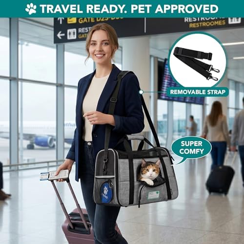 PetAmi Airline Approved Pet Carrier for Cats Small Dogs, Small Heather Gray - Image 5