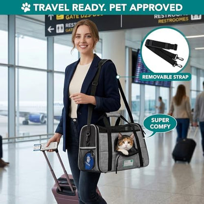 PetAmi Airline Approved Pet Carrier for Cats Small Dogs, Small Heather Gray - Image 5