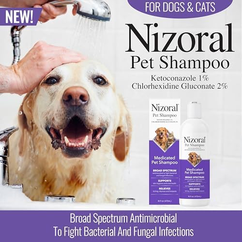 Nizoral Ketoconazole Pet Shampoo, 16 Oz, Chlorhexidine, Dogs & Cats - Image 2