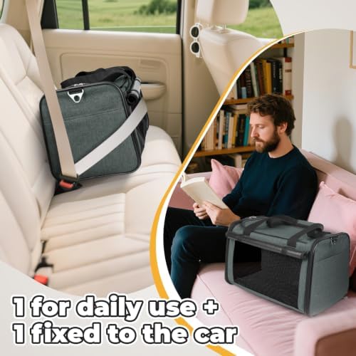 YUDODO 2 Packs 25 lbs Soft Sided Pet Carrier for Large Cat & Small Dog - Image 6