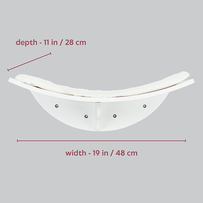 Trixie Lea Wall Mount Perch XXL, Cat Shelf with Soft Plush Cushion Bed, Ideal for Large Cats, 11 x 19-inches, White (44579)