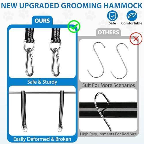 Pet Grooming Hammock Harness for Small Dogs & Cats Nail Trimming, Dog Sling for Cutting Nails, Dog Hanging Holder Hanger with Nail Clippers, Nail File, Scissors - Image 3