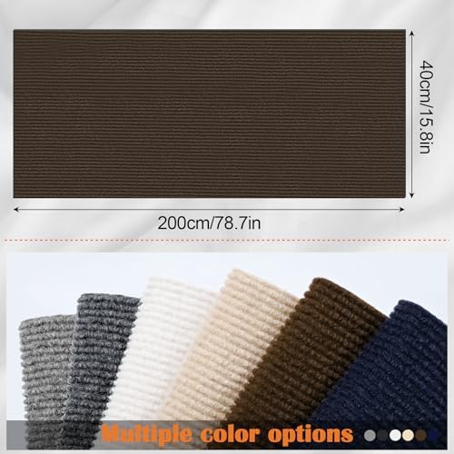 Cat Couch Protector - 78.7" x 15.8" Trimmable Self-Adhesive Cats Claws Scratch Pads, Cat DIY Climbing Scratch Furniture Protector from Cats/Dogs Scratching for Big Arm Chair/Sofa Use (Brown) - Image 2