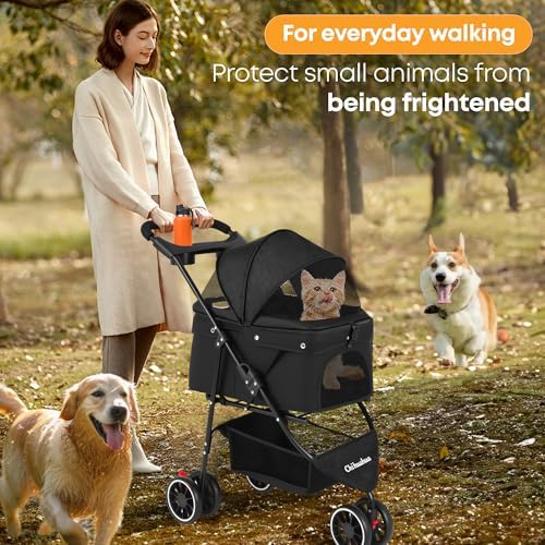 Pet Stroller,Dog Stroller for Small Medium Dogs Cats,3 Wheels,Black - Image 6