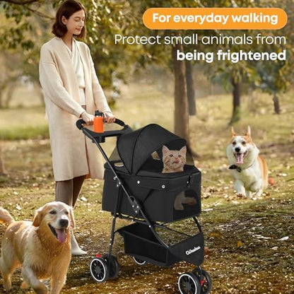 Pet Stroller,Dog Stroller for Small Medium Dogs Cats,3 Wheels,Black - Image 6