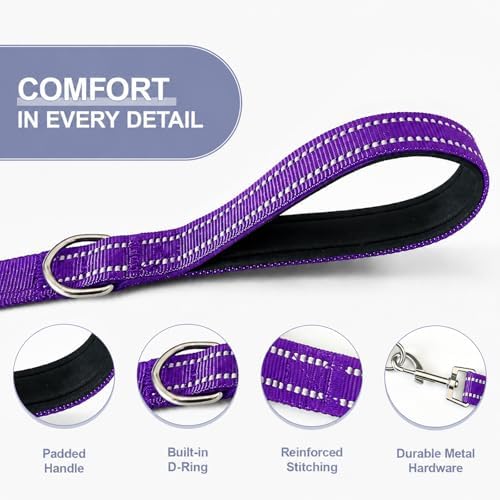 Double Dog Leash Padded Handle 360°Swivel No Tangle Dual Leash for Two Dogs - Image 4