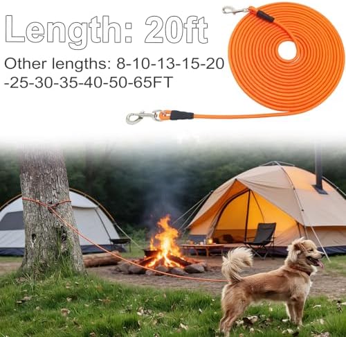 20FT Dog Tie Out Leash Long Tether 15-30-50-65ft Rope Check Cord - Image 4